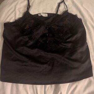 Jessica Simpson Black Lace Trim Satin Cami